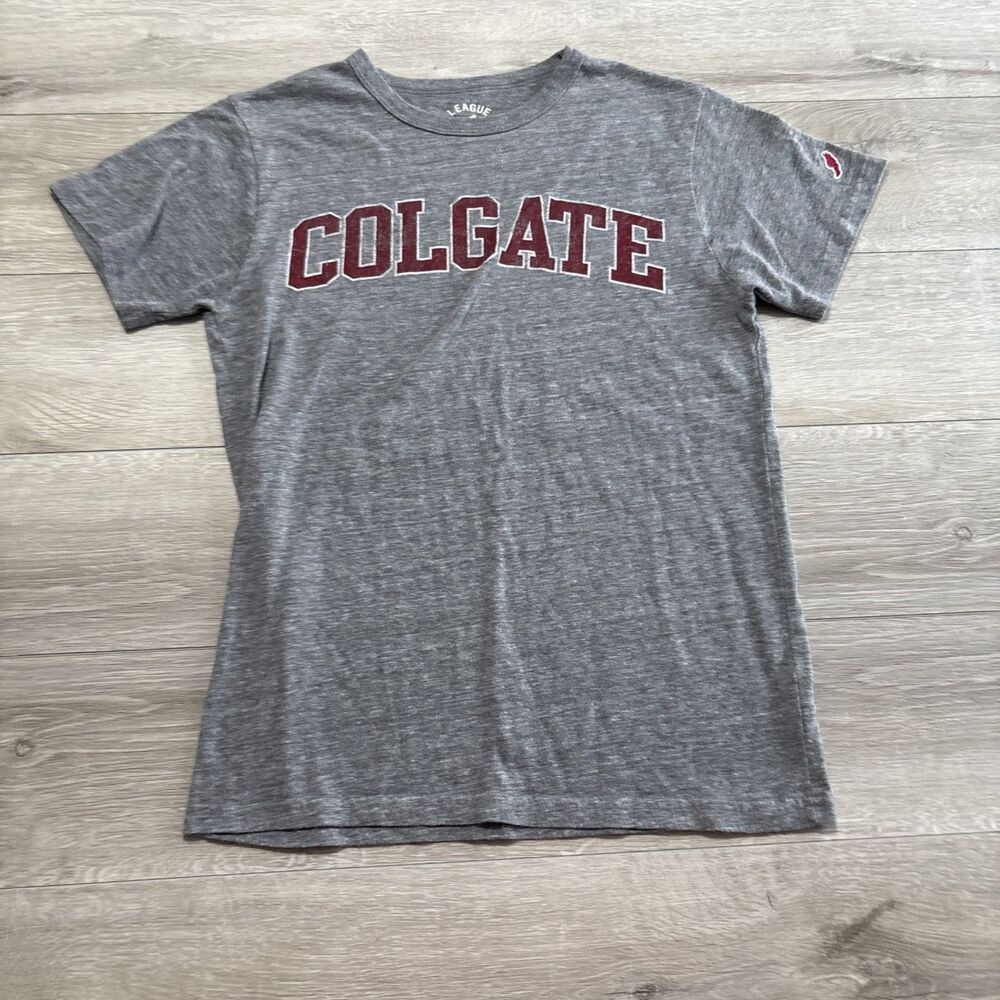 League 91 Colgate University T-Shirt Gray Small Collegiate Logo Graphic Tee